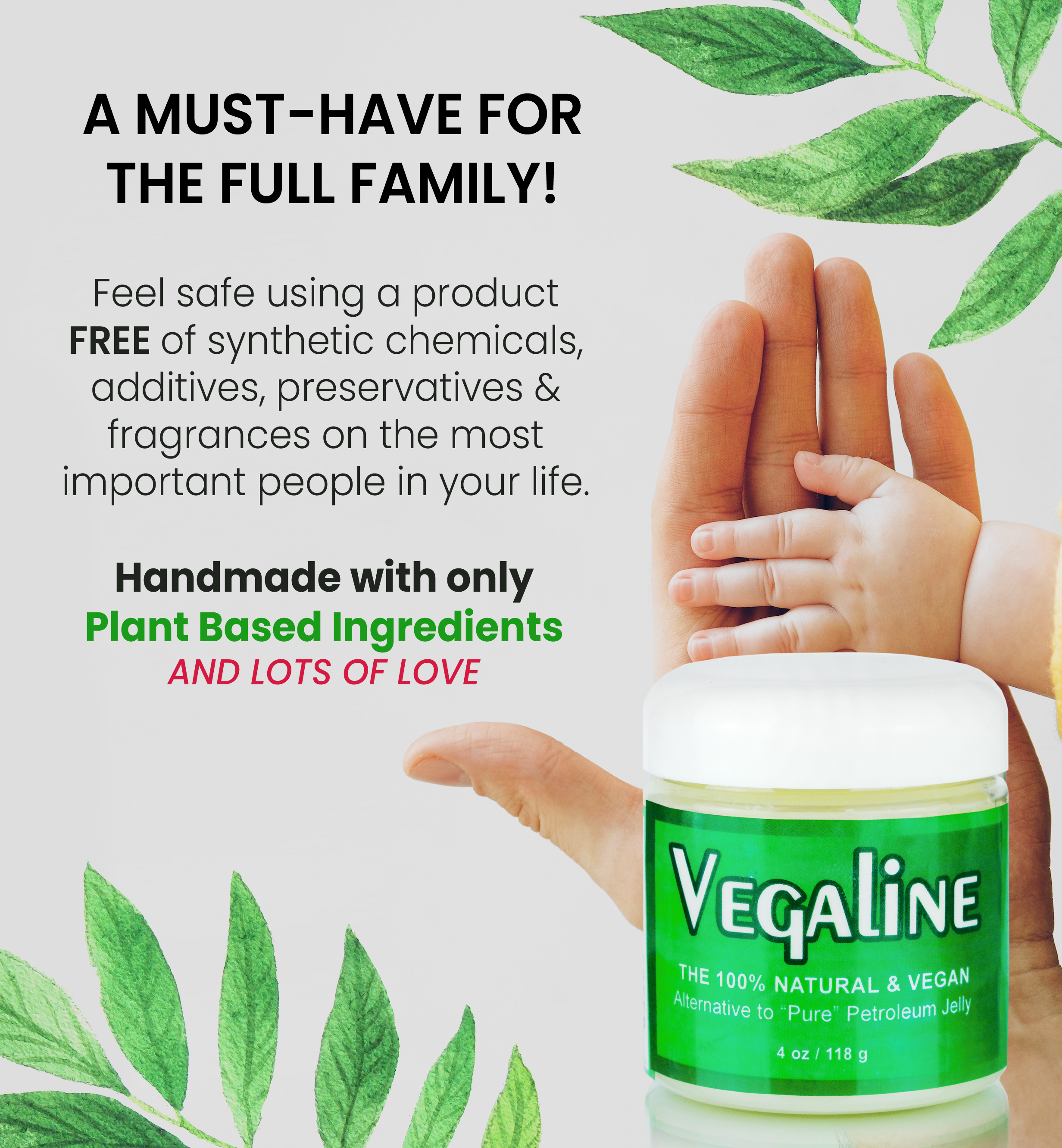 Vegaline - Natural, Vegan & Hypoallergenic Petroleum Jelly Alternative