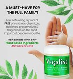 Vegaline 4 oz - 100% Natural & Vegan Alternative to Petroleum Jelly - Hypoallergenic, Unscented, All-Purpose Moisturizer, Makeup Remover, Cruelty Free Hand & Foot Balm