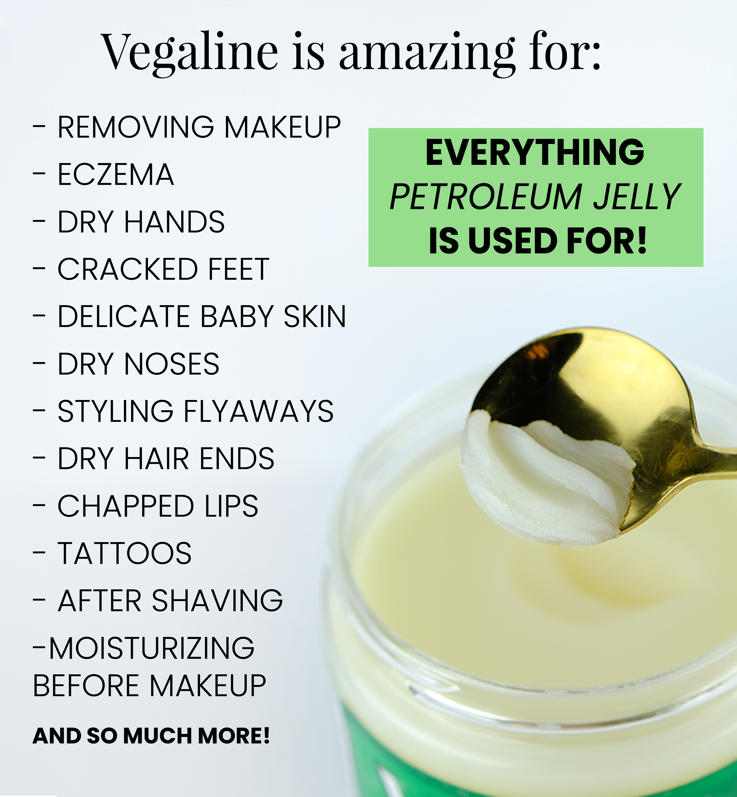 Vegaline - 100% Natural & Vegan Alternative to Petroleum Jelly - Hypoallergenic, Unscented, All-Purpose Moisturizer, Makeup Remover, Cruelty Free Hand & Foot Balm