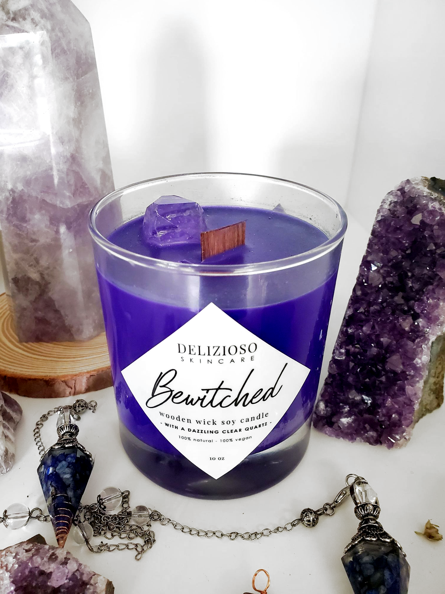 Bewitched Wooden Wick Soy Crystal Candle