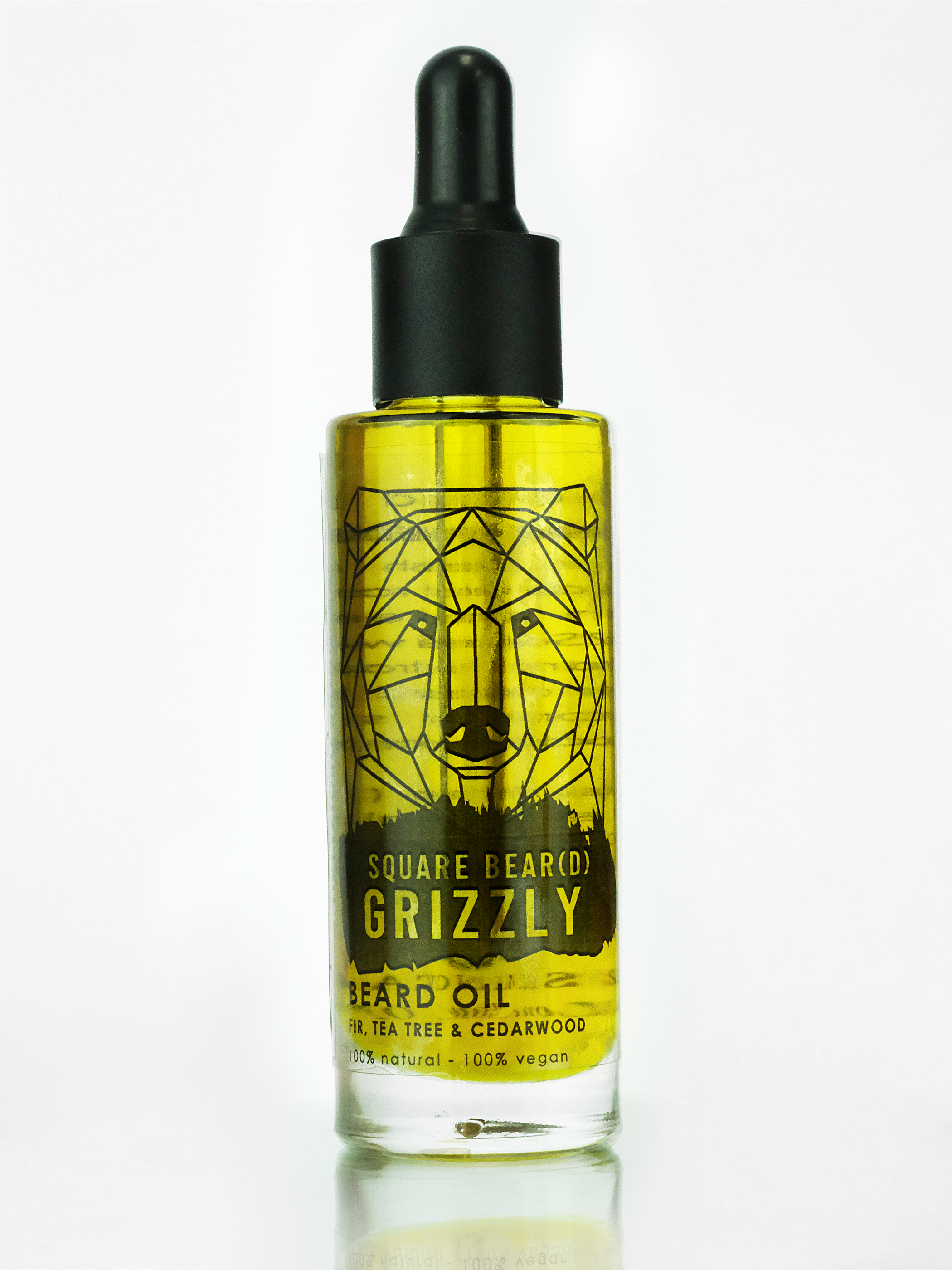 Square Bear(d) Grizzly Fir, Tea Tree & Cedarwood Beard Oil