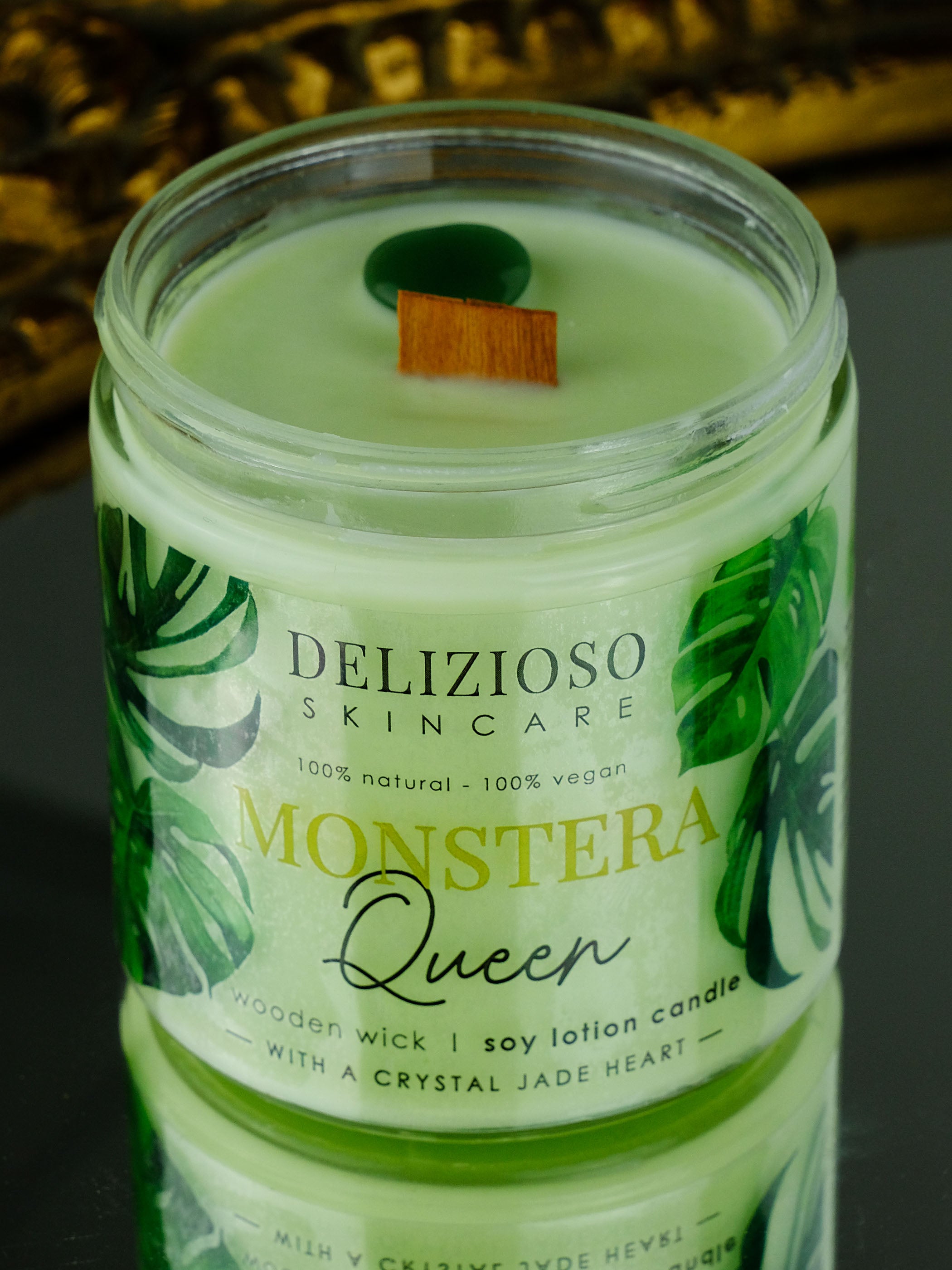 Monstera Wooden Wick Soy Lotion Candle