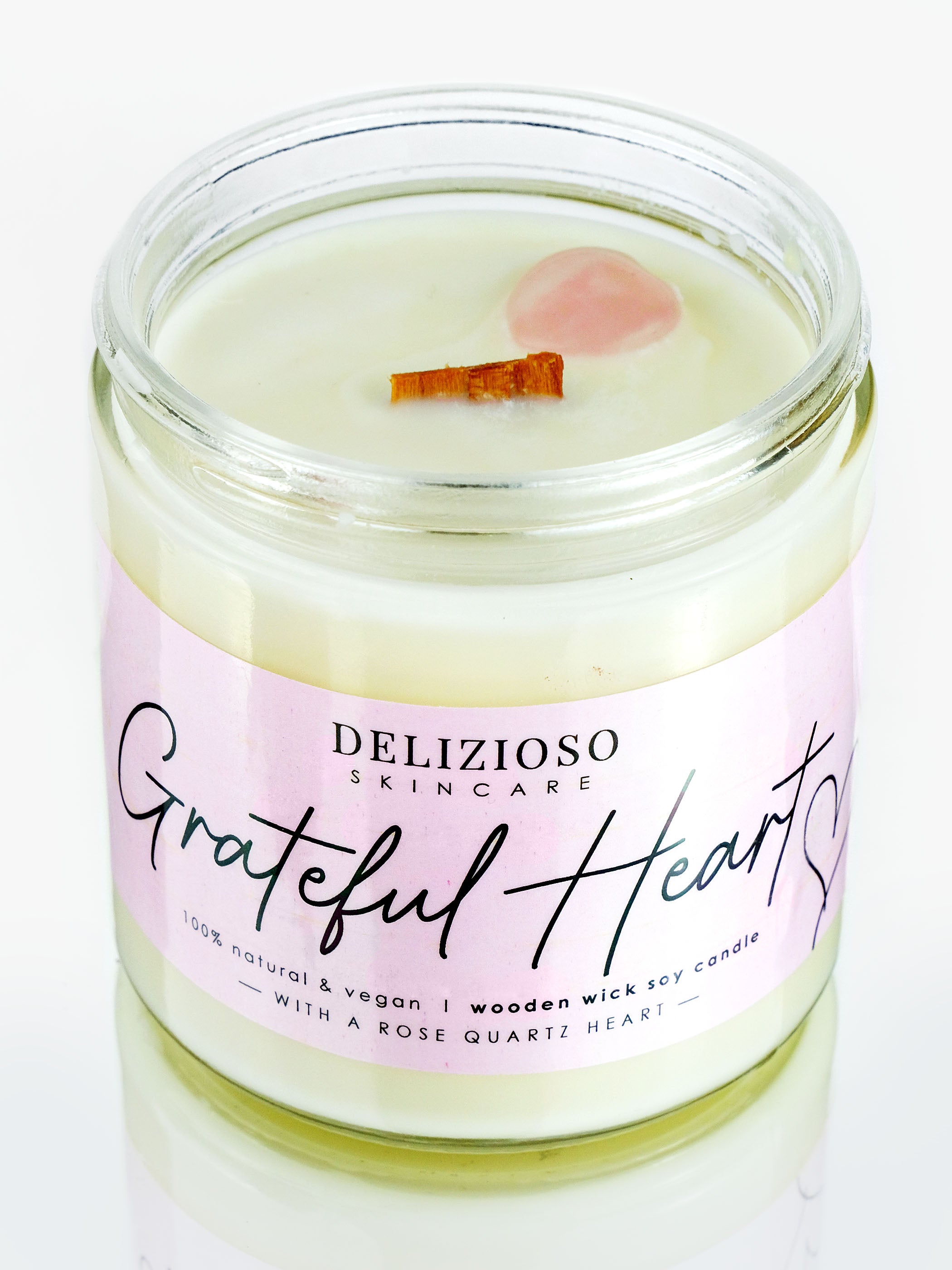 Grateful Heart Wooden Wick Soy Lotion Candle
