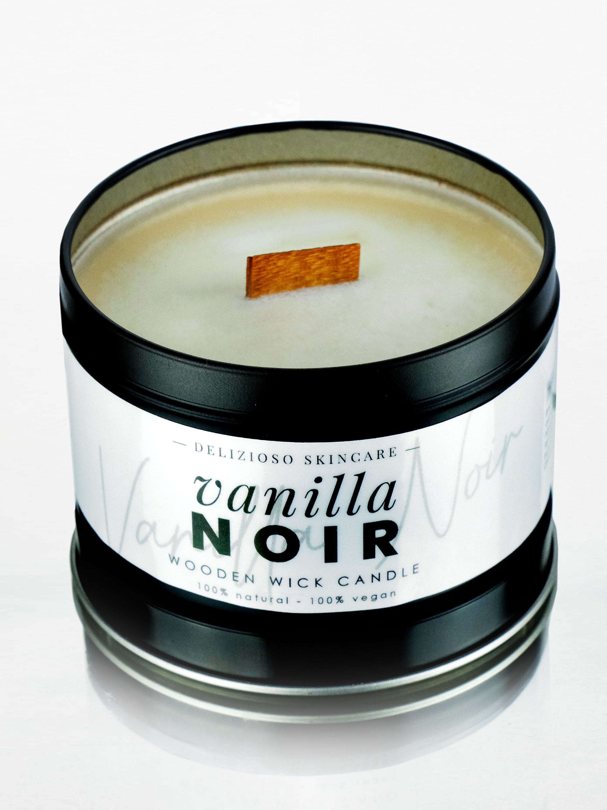 Vanilla Noir Wooden Wick Soy Candle